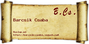Barcsik Csaba névjegykártya