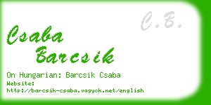 csaba barcsik business card